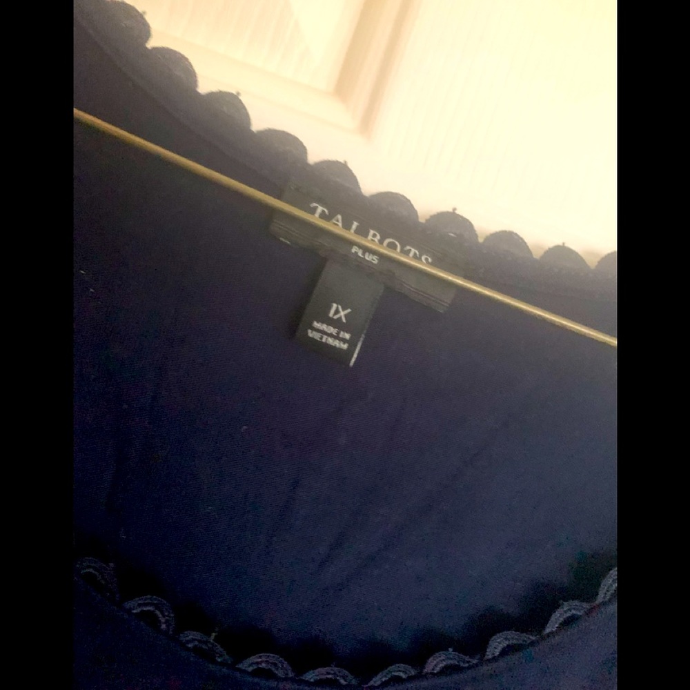 * Talbots Black Long Length Tank with Scalloped Neckline VGC SZ 1X *